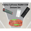 Zestaw 5mb Taśma LED COB RGBW Ciepła Cyfrowa DIGITAL Magic 784ch/m 24V 20W/m IP20, Pilot C9, Sterownik SPIW5